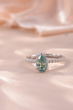 1.5 Carat Teardrop Shape Moissanite 925 Sterling Silver Ring - Trendsi