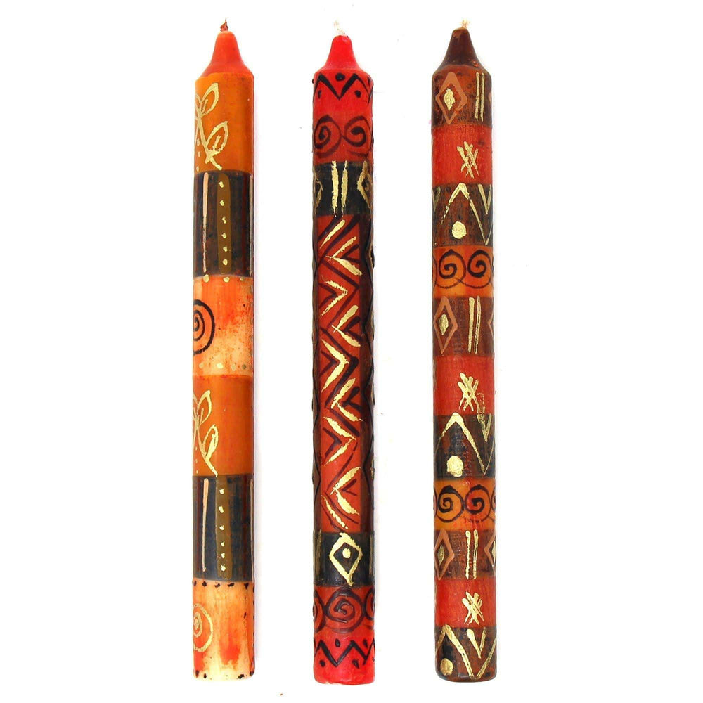 Set of Three Boxed Tall Hand-Painted Candles - Bongazi Design - Nobunto - Nobunto - Flyclothing LLC