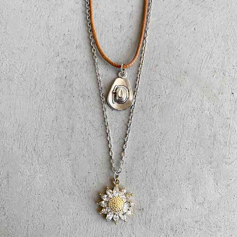 Sunflower Pendant Necklace Set - Trendsi - Flyclothing LLC