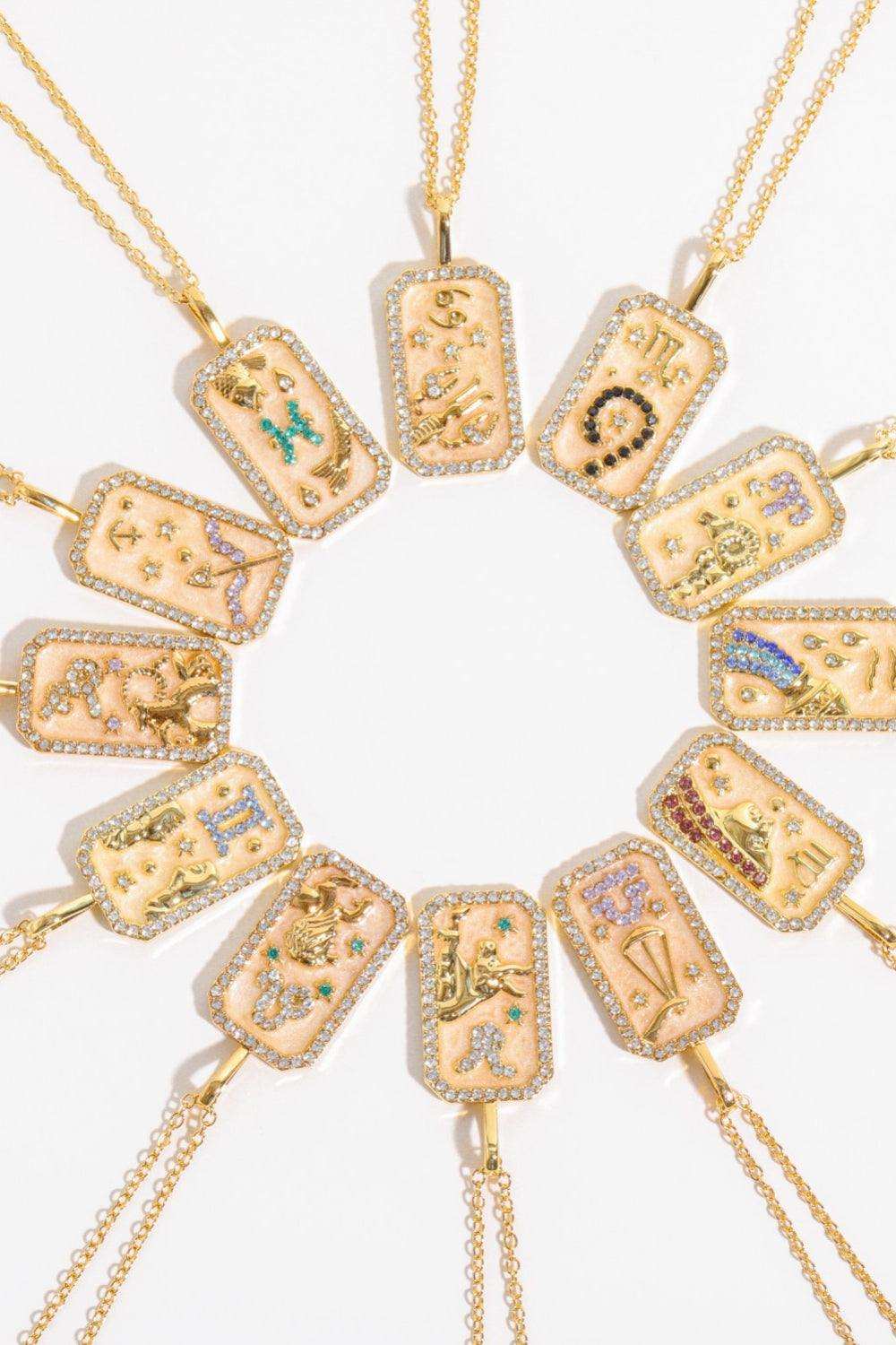 Rhinestone Constellation Pendant Copper Necklace - Trendsi - Flyclothing LLC