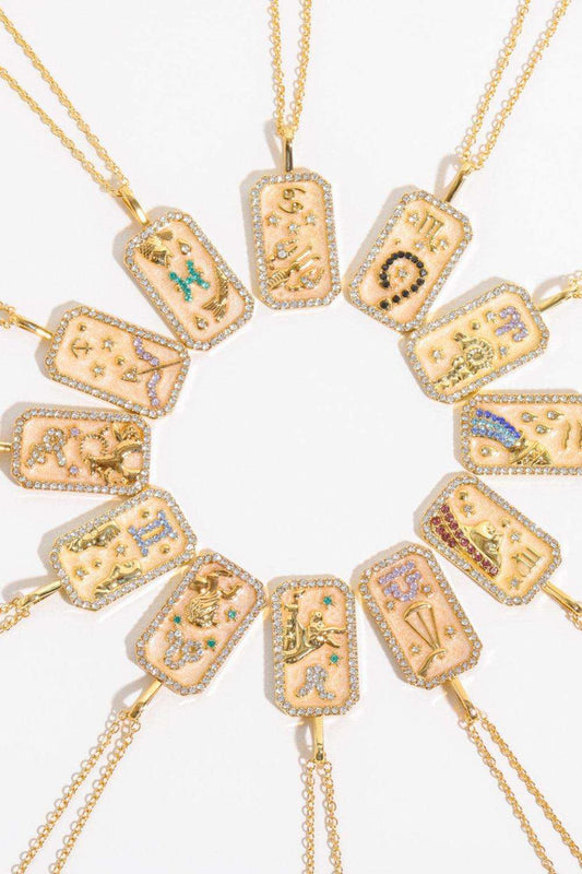 Rhinestone Constellation Pendant Copper Necklace - Trendsi - Flyclothing LLC