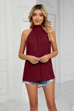 Gathered Detail Tied Sleeveless Top - Trendsi