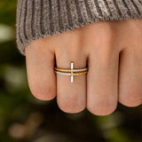 Cross Zircon 925 Sterling Silver Ring - Trendsi