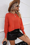 Round Neck Dropped Shoulder Pullover Sweater - Trendsi - Flyclothing LLC