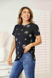 Double Take Dandelion Print Round Neck T-Shirt - Trendsi - Flyclothing LLC