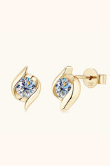 1 Carat Moissanite 925 Sterling Silver Stud Earrings - Trendsi - Flyclothing LLC
