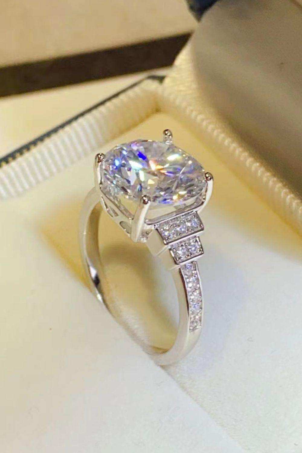 5 Carat Moissanite 925 Sterling Silver Ring - Trendsi - Flyclothing LLC