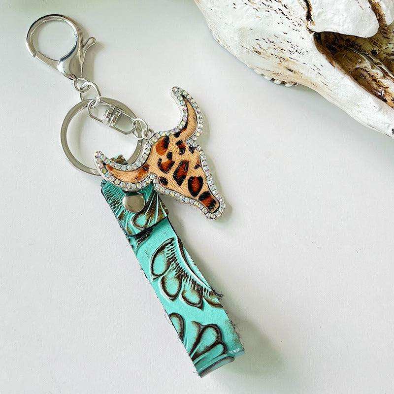 Rhinestone Bull Keychain - Trendsi - Flyclothing LLC