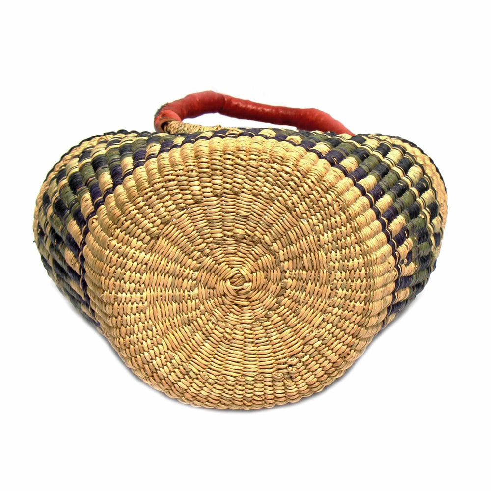 Bolga Tote, Neutrals with Leather Handle - 14-inch - Gitzell - Flyclothing LLC