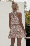 Printed Grecian Neck Mini Dress - Trendsi - Flyclothing LLC