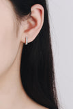 925 Sterling Silver Inlaid Moissanite Huggie Earrings - Trendsi