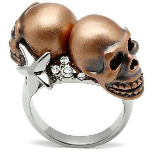Alamode Special Color White Metal Ring with Top Grade Crystal in Clear - Alamode - Flyclothing LLC