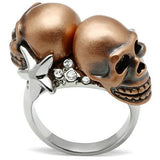 Alamode Special Color White Metal Ring with Top Grade Crystal in Clear - Alamode
