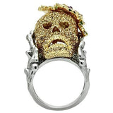 Alamode Gold+Ruthenium White Metal Ring with Top Grade Crystal in Citrine Yellow - Alamode