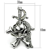 Alamode Ruthenium White Metal Ring with Top Grade Crystal in Clear - Alamode