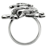 Alamode Ruthenium White Metal Ring with Top Grade Crystal in Clear - Alamode - Flyclothing LLC