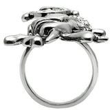 Alamode Ruthenium White Metal Ring with Top Grade Crystal in Clear - Alamode