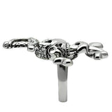 Alamode Ruthenium White Metal Ring with Top Grade Crystal in Clear - Alamode - Flyclothing LLC