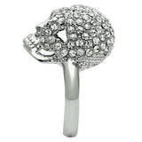Alamode Rhodium White Metal Ring with Top Grade Crystal in Clear - Alamode - Flyclothing LLC