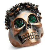 Alamode Ancientry Gold White Metal Ring with Top Grade Crystal in Emerald - Alamode - Flyclothing LLC