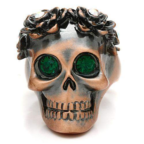 Alamode Ancientry Gold White Metal Ring with Top Grade Crystal in Emerald - Alamode - Flyclothing LLC