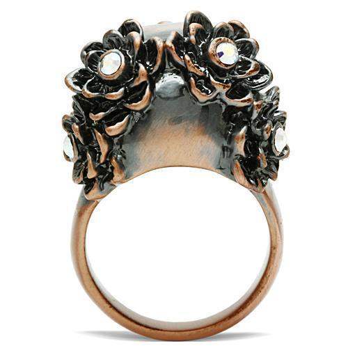 Alamode Ancientry Gold White Metal Ring with Top Grade Crystal in Emerald - Alamode - Flyclothing LLC