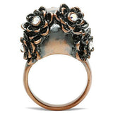 Alamode Ancientry Gold White Metal Ring with Top Grade Crystal in Emerald - Alamode