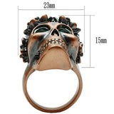 Alamode Ancientry Gold White Metal Ring with Top Grade Crystal in Emerald - Alamode