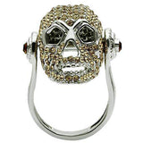 Alamode Rhodium White Metal Ring with Top Grade Crystal in Citrine Yellow - Alamode - Flyclothing LLC