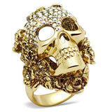 Alamode Gold White Metal Ring with Top Grade Crystal in Aurora Borealis (Rainbow Effect) - Alamode - Flyclothing LLC