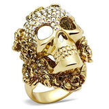 Alamode Gold White Metal Ring with Top Grade Crystal in Aurora Borealis (Rainbow Effect) - Alamode