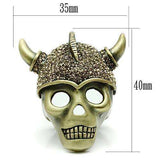 Alamode Antique Copper White Metal Ring with Top Grade Crystal in Citrine Yellow - Alamode - Flyclothing LLC