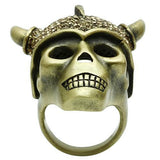 Alamode Antique Copper White Metal Ring with Top Grade Crystal in Citrine Yellow - Alamode