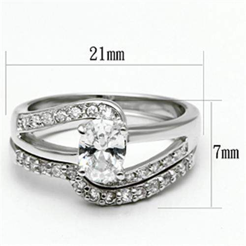 Alamode Rhodium Brass Ring with AAA Grade CZ in Clear - Alamode - Flyclothing LLC
