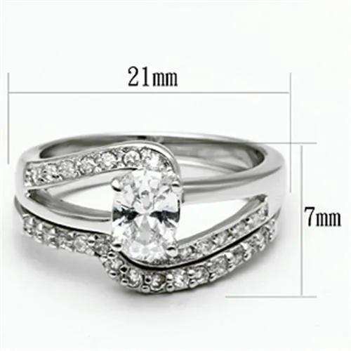 Alamode Rhodium Brass Ring with AAA Grade CZ in Clear - Alamode - Flyclothing LLC