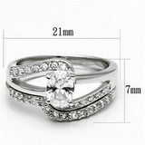 Alamode Rhodium Brass Ring with AAA Grade CZ in Clear - Alamode