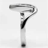 Alamode Rhodium Brass Ring with AAA Grade CZ in Clear - Alamode - Flyclothing LLC
