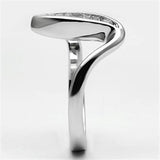 Alamode Rhodium Brass Ring with AAA Grade CZ in Clear - Alamode