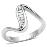 Alamode Rhodium Brass Ring with AAA Grade CZ in Clear - Alamode