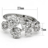 Alamode Rhodium Brass Ring with AAA Grade CZ in Clear - Alamode