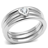 Alamode Rhodium Brass Ring with AAA Grade CZ in Clear - Alamode - Flyclothing LLC
