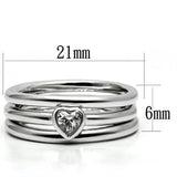 Alamode Rhodium Brass Ring with AAA Grade CZ in Clear - Alamode