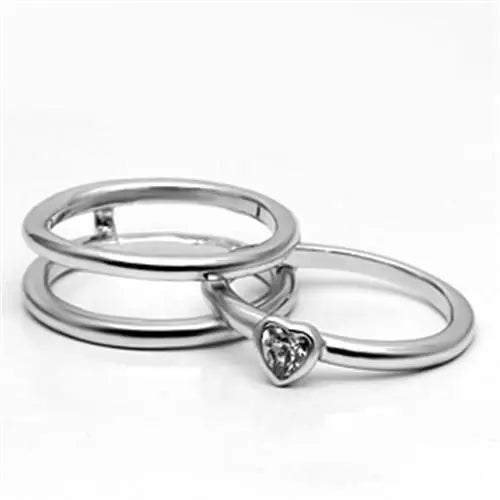 Alamode Rhodium Brass Ring with AAA Grade CZ in Clear - Alamode - Flyclothing LLC