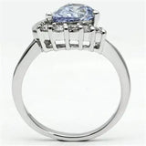 Alamode Rhodium Brass Ring with AAA Grade CZ in Light Amethyst - Alamode - Flyclothing LLC