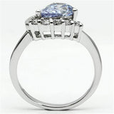 Alamode Rhodium Brass Ring with AAA Grade CZ in Light Amethyst - Alamode