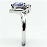 Alamode Rhodium Brass Ring with AAA Grade CZ in Light Amethyst - Alamode - Flyclothing LLC