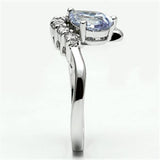 Alamode Rhodium Brass Ring with AAA Grade CZ in Light Amethyst - Alamode