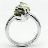 Alamode Rhodium Brass Ring with AAA Grade CZ in Multi Color - Alamode