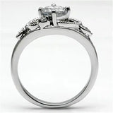 Alamode Rhodium Brass Ring with AAA Grade CZ in Clear - Alamode - Flyclothing LLC