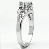 Alamode Rhodium Brass Ring with AAA Grade CZ in Clear - Alamode